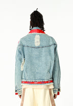 Chaqueta vaquera distressed con cintas MWM | MWM [PS_COLORS:BLUE]