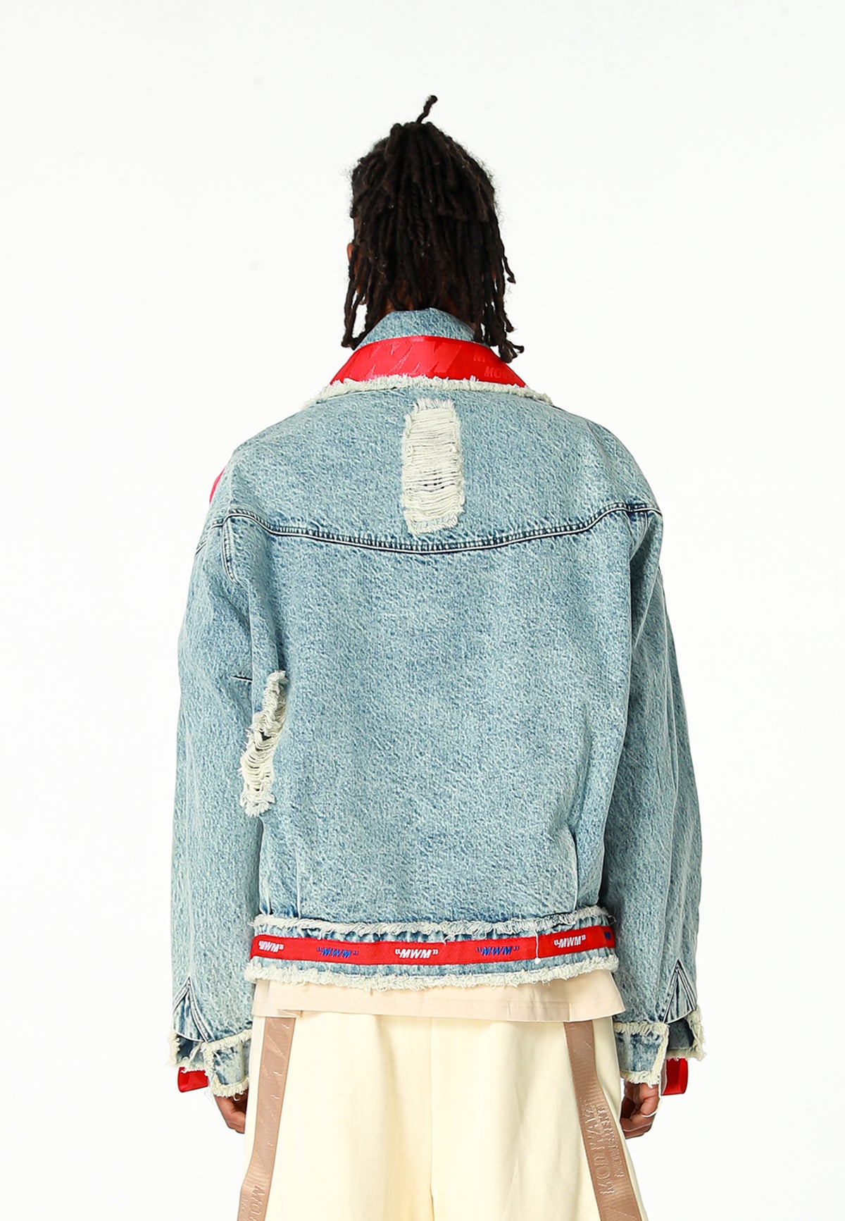 Chaqueta vaquera distressed con cintas MWM | MWM [PS_COLORS:BLUE]