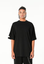 Camiseta oversize Iconic Logo con bordado Mod Wave Movement en hombros y espalda | MWM [PS_COLORS:BLACK]