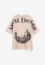 Camiseta de corte cuadrado y relajado con paisaje en la espalda | MWM [PS_COLORS:ECRU]