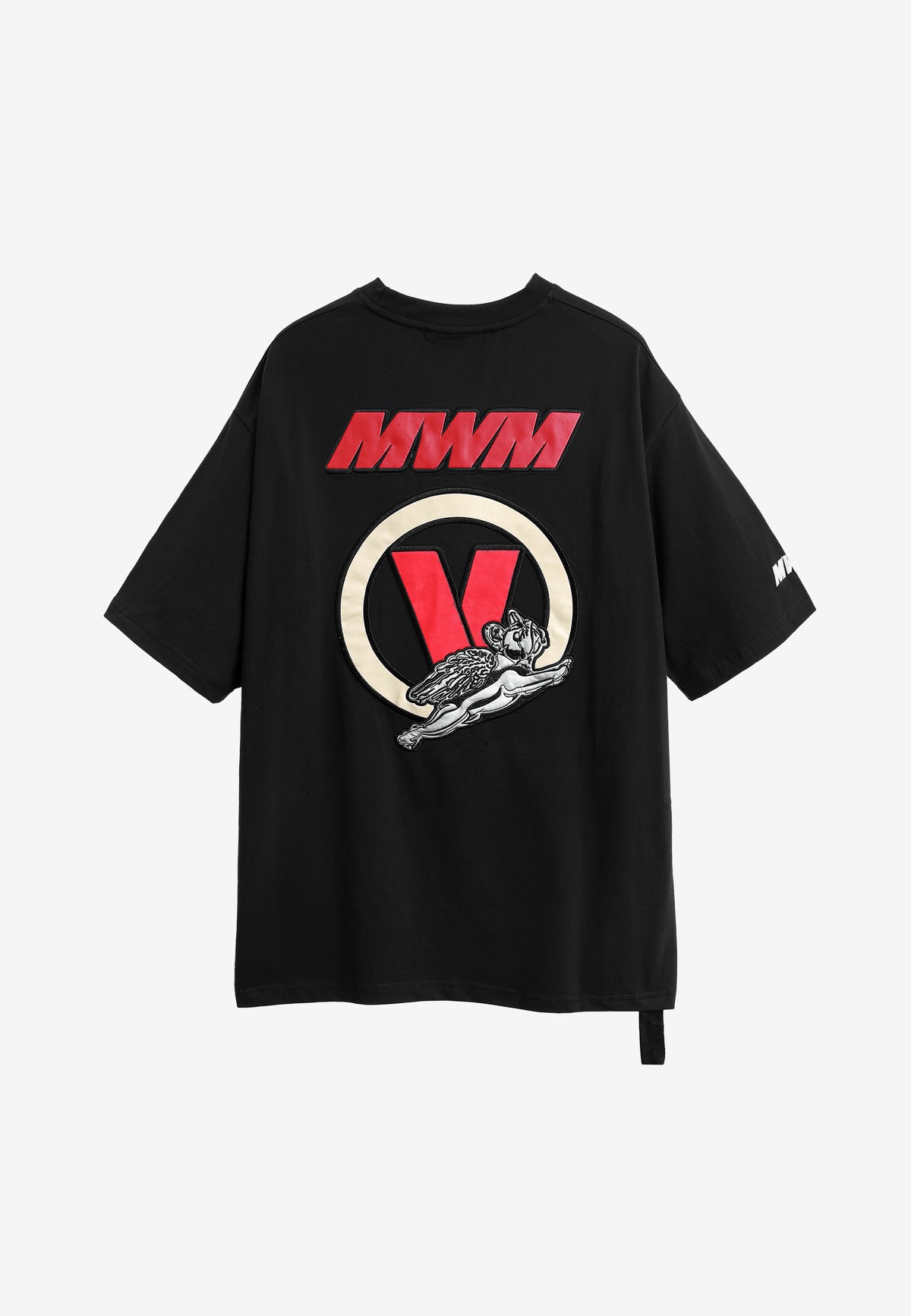 Camiseta Vanguard Dogs VDOG de corte regular con bulldog y aplicaciones efecto piel en la espalda | MWM [PS_COLORS:BLACK]