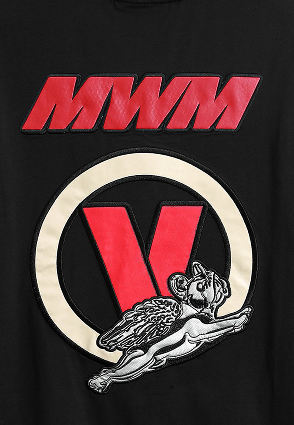 Camiseta Vanguard Dogs VDOG de corte regular con bulldog y aplicaciones efecto piel en la espalda | MWM [PS_COLORS:BLACK]