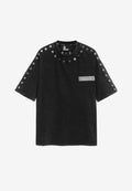 Camiseta Vanguard Dogs de corte regular con tachuelas en cuello y hombros | MWM [PS_COLORS:BLACK]