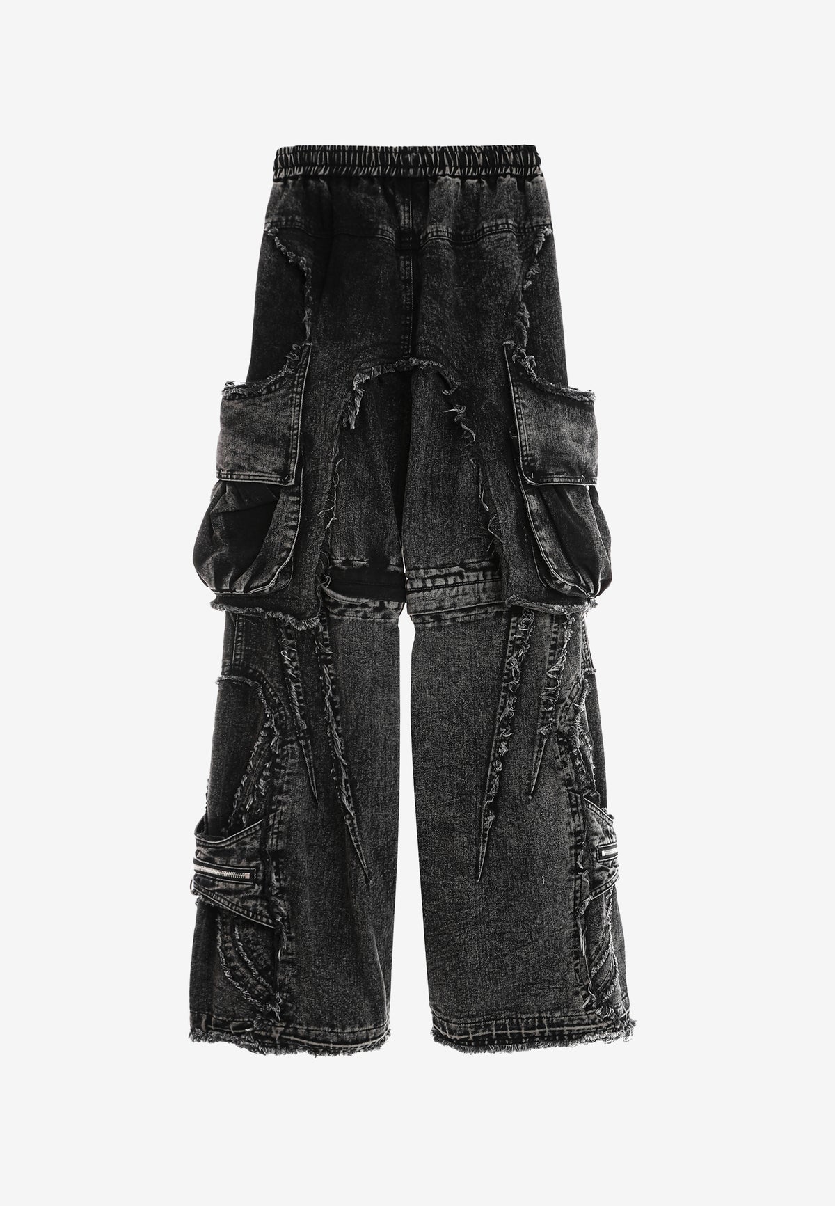 Pantalón cargo Vanguard Dogs de pierna ancha convertible en bermuda | MWM [PS_COLORS:BLACK]