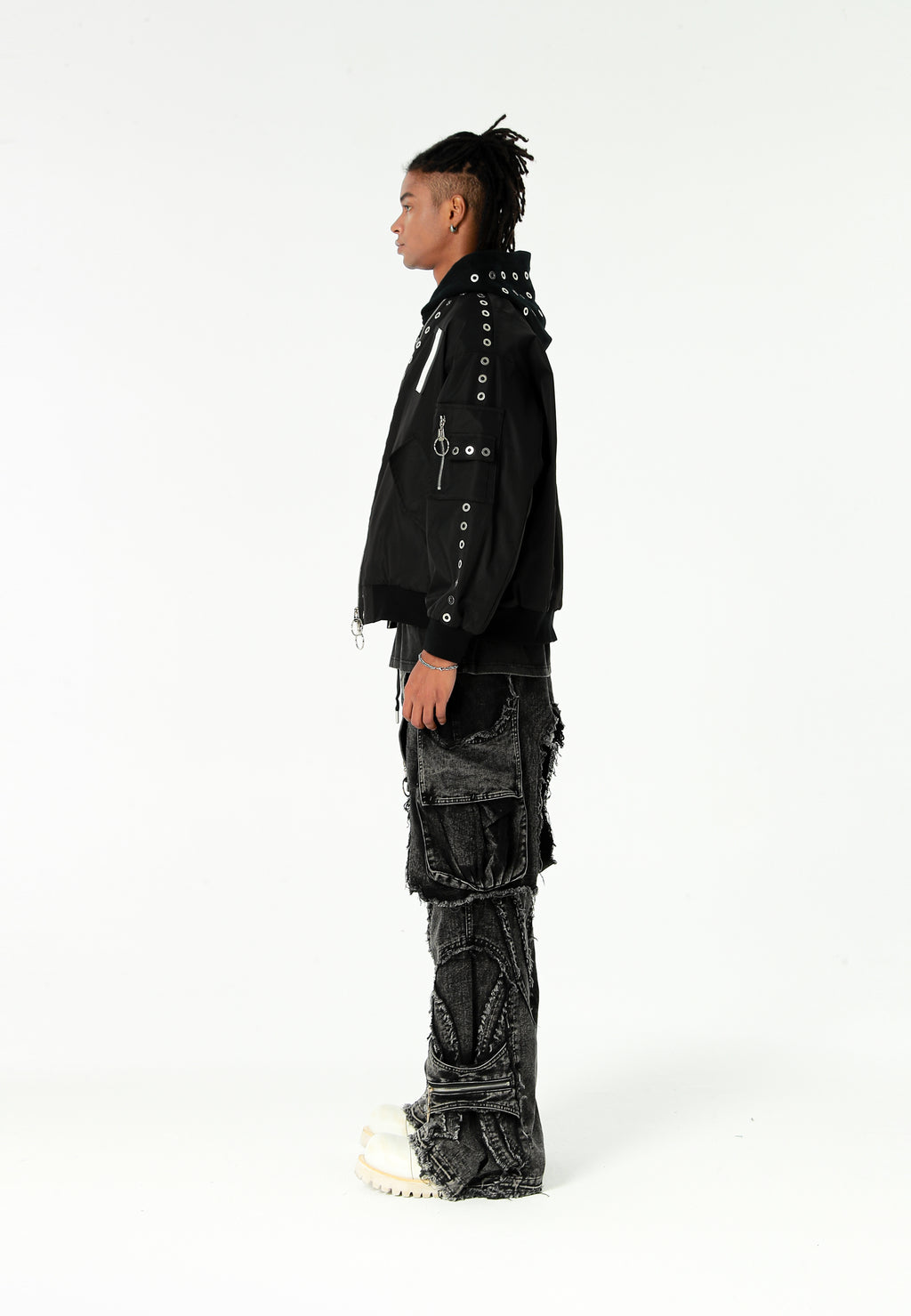 Pantalón cargo Vanguard Dogs de pierna ancha convertible en bermuda | MWM [PS_COLORS:BLACK]