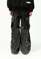 Pantalón cargo Vanguard Dogs de pierna ancha convertible en bermuda | MWM [PS_COLORS:BLACK]