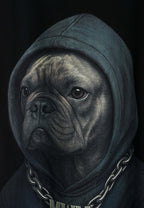 Camiseta oversize Vanguard Dogs Faces con print de bulldog en la espalda | MWM [PS_COLORS:BLACK]