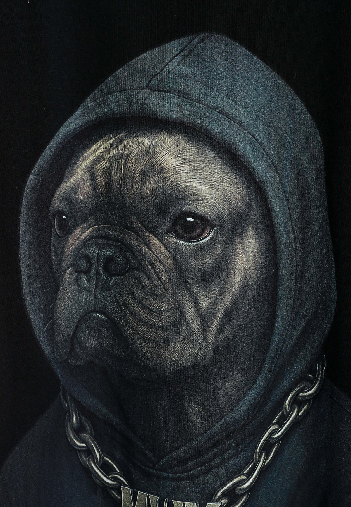 Camiseta oversize Vanguard Dogs Faces con print de bulldog en la espalda | MWM [PS_COLORS:BLACK]