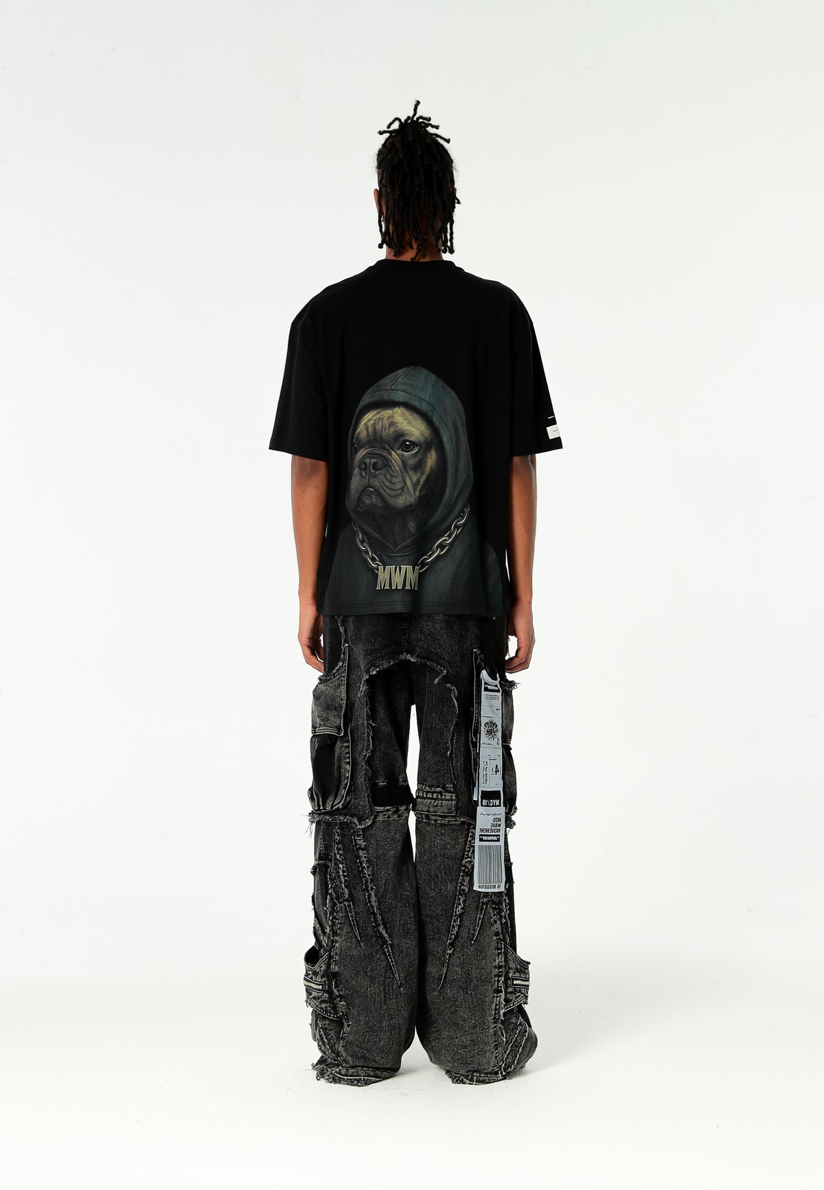 Camiseta oversize Vanguard Dogs Faces con print de bulldog en la espalda | MWM [PS_COLORS:BLACK]