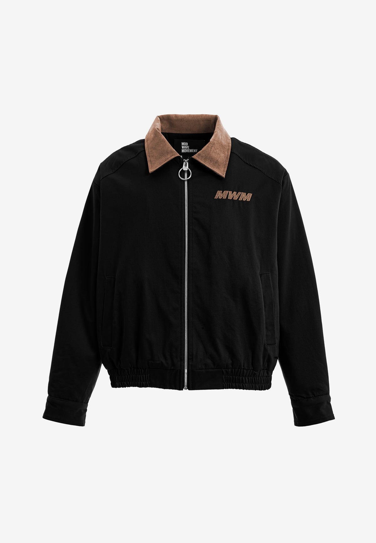 Chaqueta Harrington TEDDY de canvas con cuello efecto piel y parche Teddy en la espalda | MWM [PS_COLORS:BLACK]