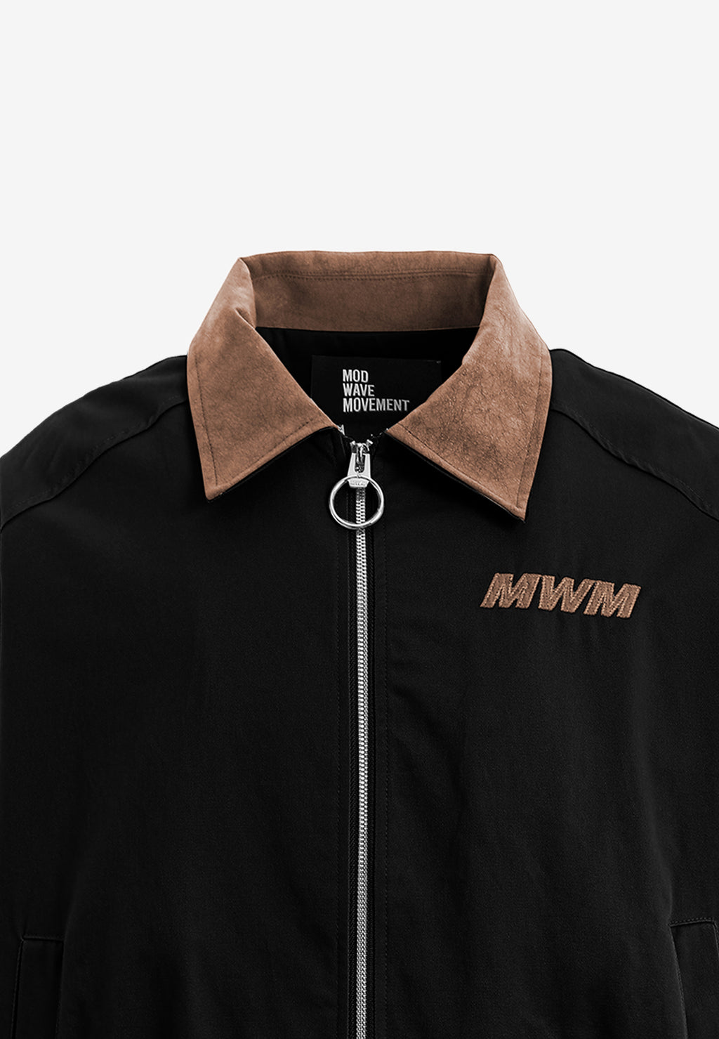 Chaqueta Harrington TEDDY de canvas con cuello efecto piel y parche Teddy en la espalda | MWM [PS_COLORS:BLACK]