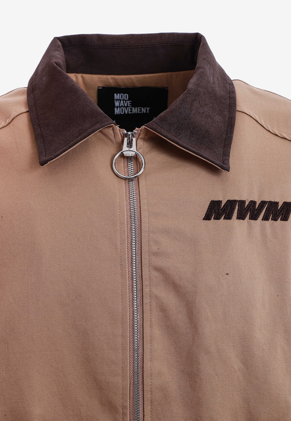 Chaqueta Harrington TEDDY de canvas con cuello efecto piel y parche Teddy en la espalda | MWM [PS_COLORS:CAMEL]