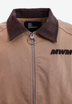 Chaqueta Harrington TEDDY de canvas con cuello efecto piel y parche Teddy en la espalda | MWM [PS_COLORS:CAMEL]