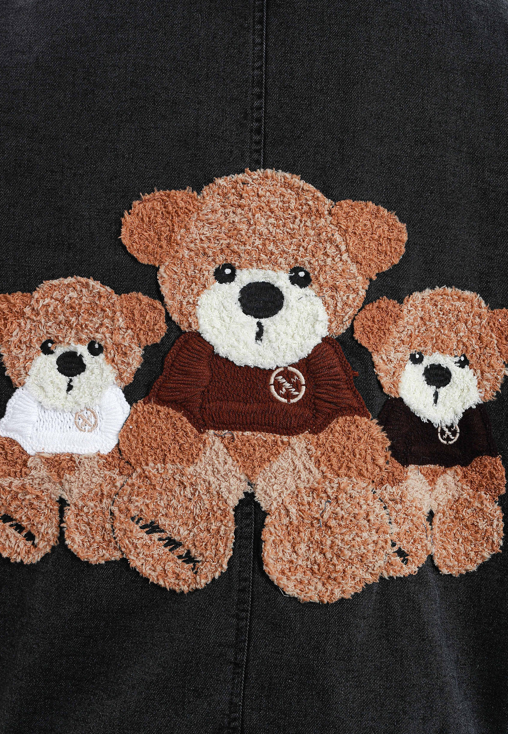 Chaqueta vaquera de mujer TEDDY con cuello y puños de pelo y parche Teddy en la espalda | MWM [PS_COLORS:BLACK]