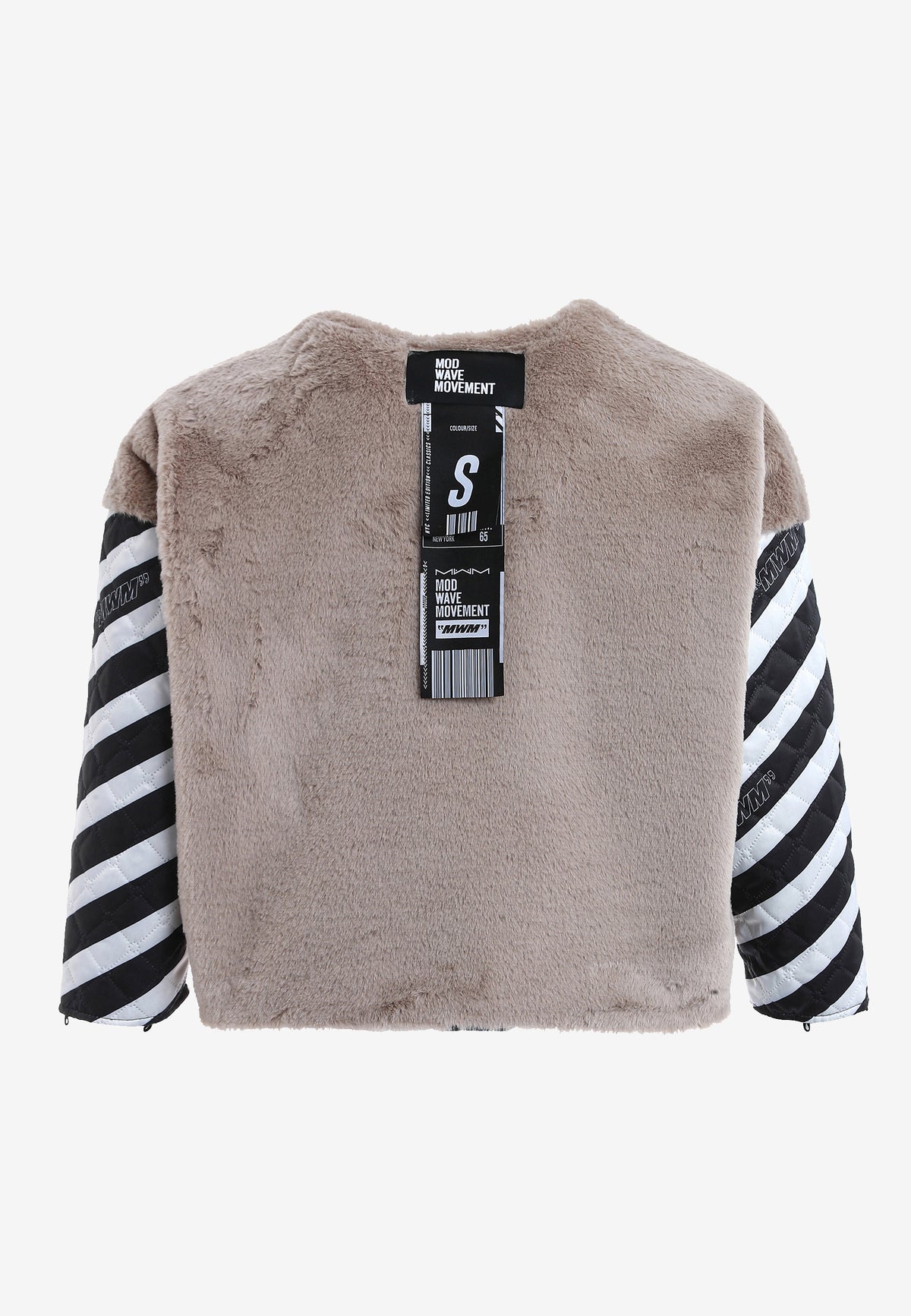 Chaqueta vaquera de mujer TEDDY con cuello y puños de pelo y parche Teddy en la espalda | MWM [PS_COLORS:BLACK]