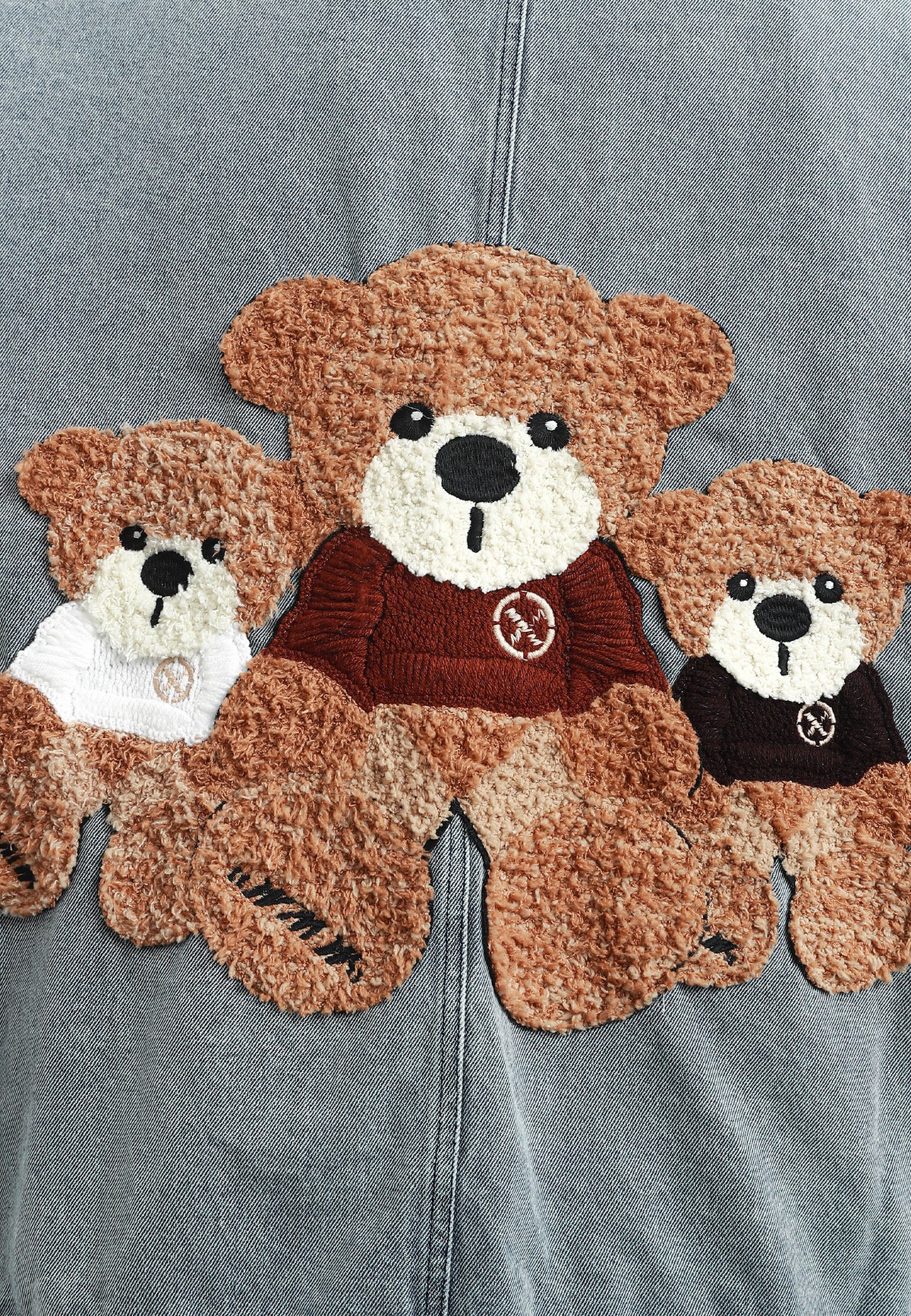 Chaqueta vaquera de mujer TEDDY con cuello y puños de pelo y parche Teddy en la espalda | MWM [PS_COLORS:DENIM]