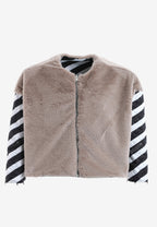 Chaqueta vaquera de mujer TEDDY con cuello y puños de pelo y parche Teddy en la espalda | MWM [PS_COLORS:DENIM]