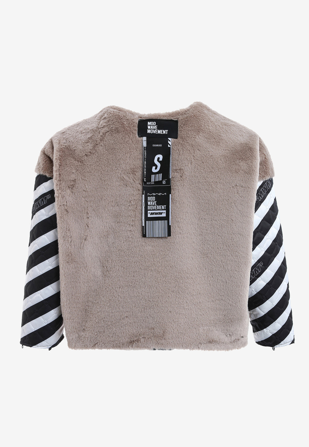 Chaqueta vaquera de mujer TEDDY con cuello y puños de pelo y parche Teddy en la espalda | MWM [PS_COLORS:DENIM]