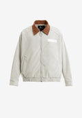Chaqueta Harrington TEDDY efecto piel con parche Teddy de canvas y forro animal print | MWM [PS_COLORS:ECRU]