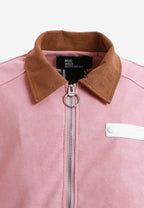 Chaqueta Harrington TEDDY efecto piel con parche Teddy de canvas y forro animal print | MWM [PS_COLORS:PINK]