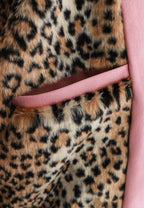 Chaqueta Harrington TEDDY efecto piel con parche Teddy de canvas y forro animal print | MWM [PS_COLORS:PINK]
