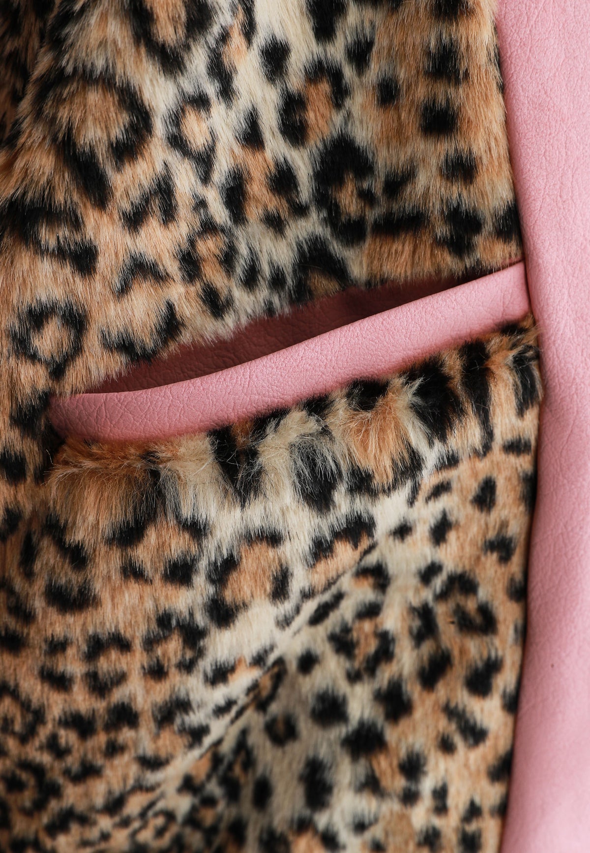 Chaqueta Harrington TEDDY efecto piel con parche Teddy de canvas y forro animal print | MWM [PS_COLORS:PINK]