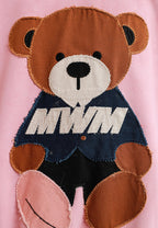 Chaqueta Harrington TEDDY efecto piel con parche Teddy de canvas y forro animal print | MWM [PS_COLORS:PINK]