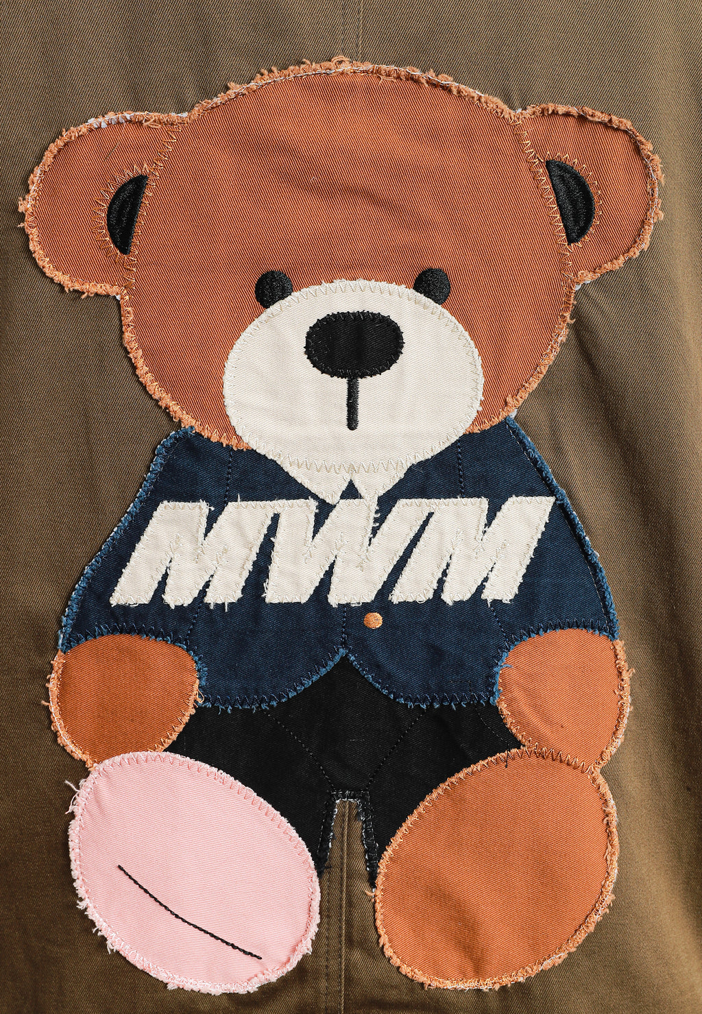 Chaqueta de mujer TEDDY de canvas con cuello y puños de pelo y parche Teddy en la espalda | MWM [PS_COLORS:BROWN]