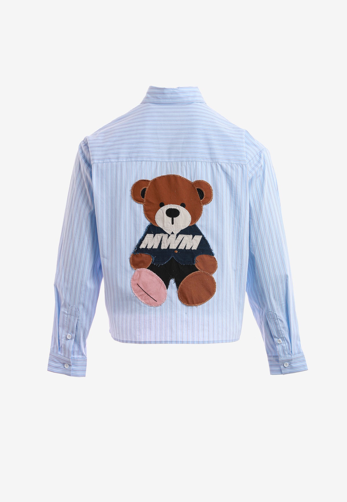 Camisa TEDDY corta con bolsillos laterales, cierre chino y parche Teddy en la espalda | MWM [PS_COLORS:BLUE]