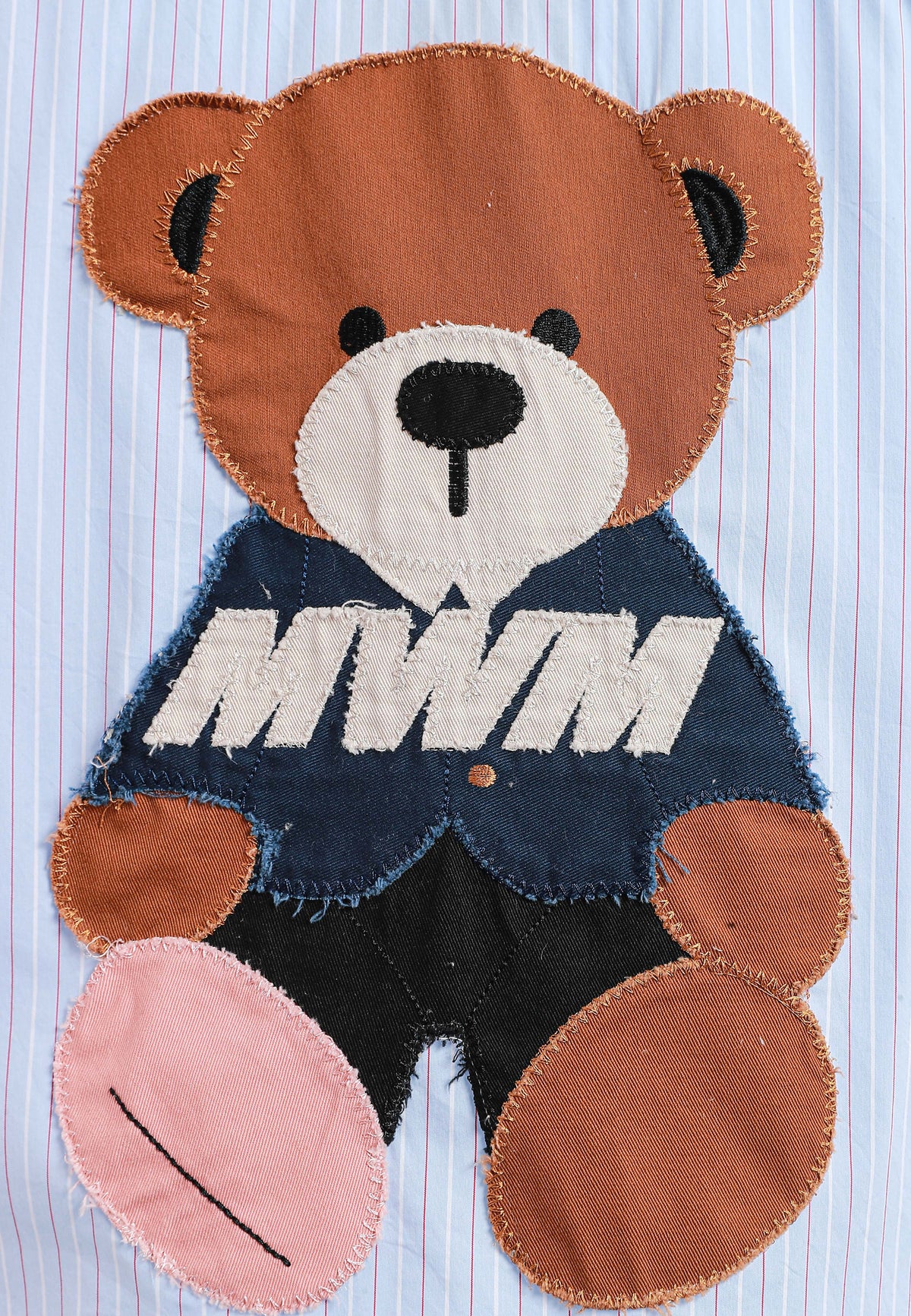 Camisa TEDDY corta con bolsillos laterales, cierre chino y parche Teddy en la espalda | MWM [PS_COLORS:BLUE]