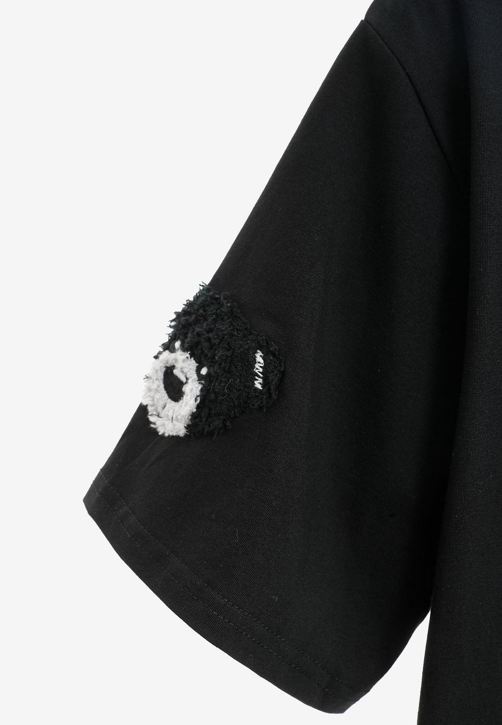 Camiseta de mujer TEDDY Mike Bag corta con gran parche frontal y detalles en mangas | MWM [PS_COLORS:BLACK]