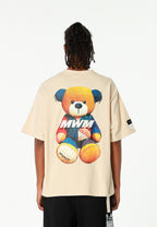 Camiseta TEDDY de corte regular con print patchwork 3D en la espalda | MWM [PS_COLORS:ECRU]