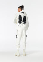 Pantalón jogger Wings con parches de estrellas y cadena lateral | MWM [PS_COLORS:WHITE]
