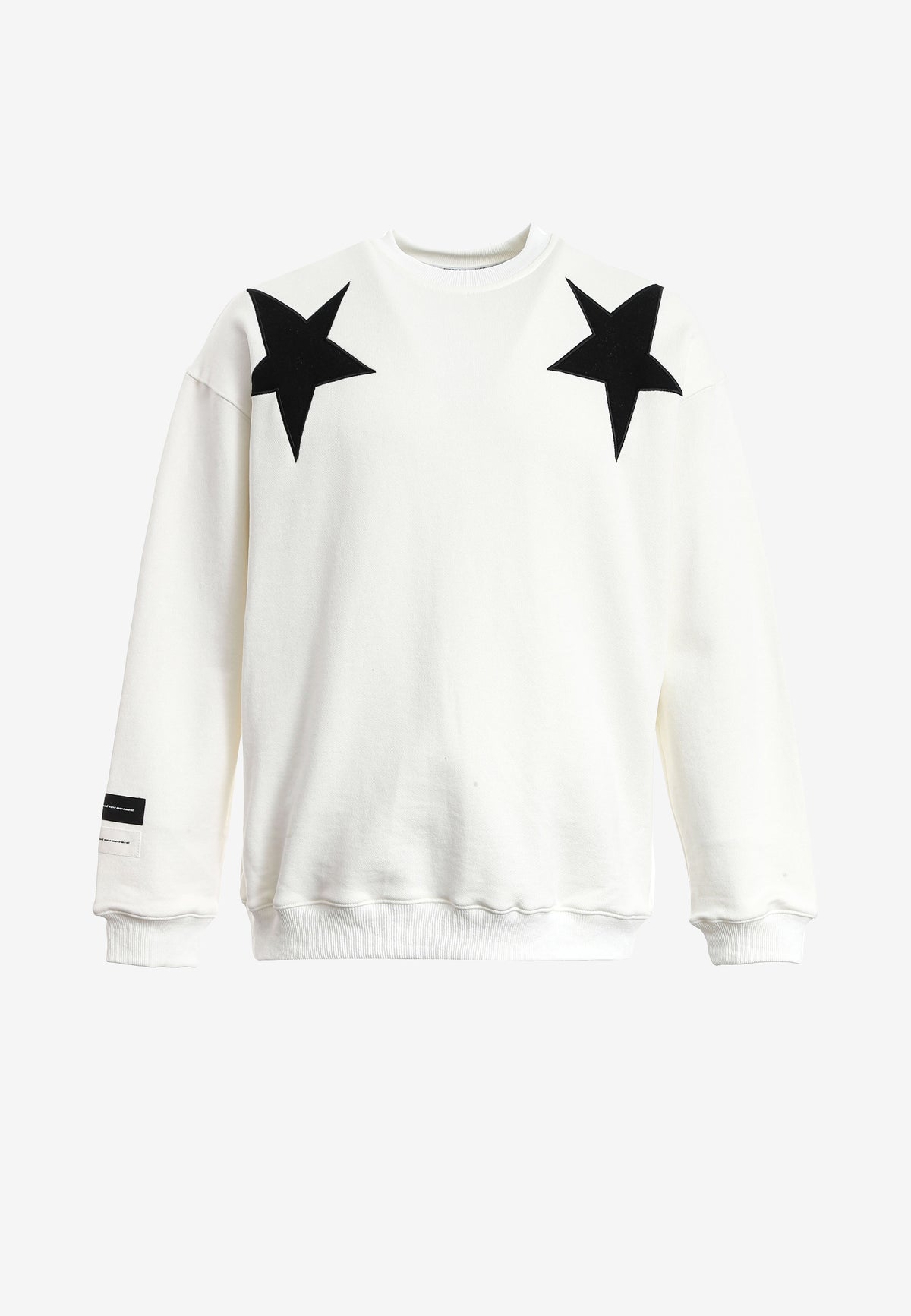 Sudadera Wings de corte relajado con estrellas frontales y doble parche de alas en la espalda | MWM [PS_COLORS:WHITE]