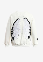 Sudadera Wings de corte relajado con estrellas frontales y doble parche de alas en la espalda | MWM [PS_COLORS:WHITE]