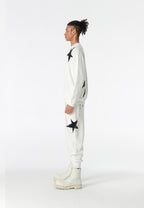 Sudadera Wings de corte relajado con estrellas frontales y doble parche de alas en la espalda | MWM [PS_COLORS:WHITE]
