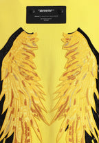 Sudadera Wings de corte relajado con estrellas frontales y doble parche de alas en la espalda | MWM [PS_COLORS:YELLOW]
