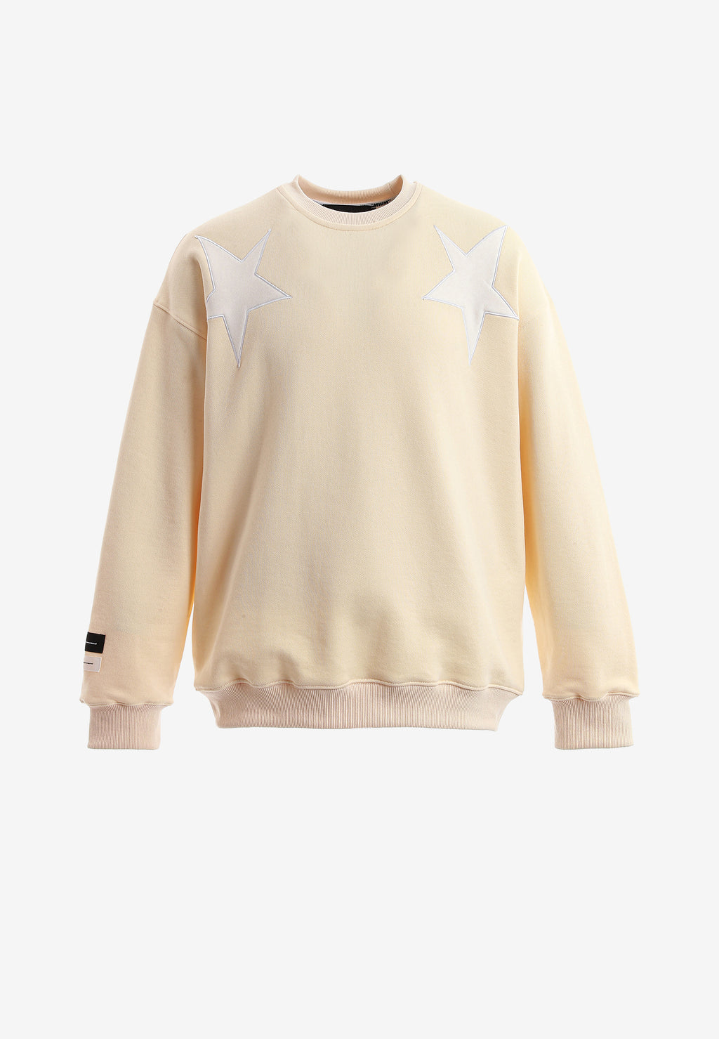 Sudadera de niño Wings de corte relajado con estrellas frontales y doble parche de alas en la espalda | MWM [PS_COLORS:BEIGE]