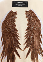 Sudadera de niño Wings de corte relajado con estrellas frontales y doble parche de alas en la espalda | MWM [PS_COLORS:BEIGE]