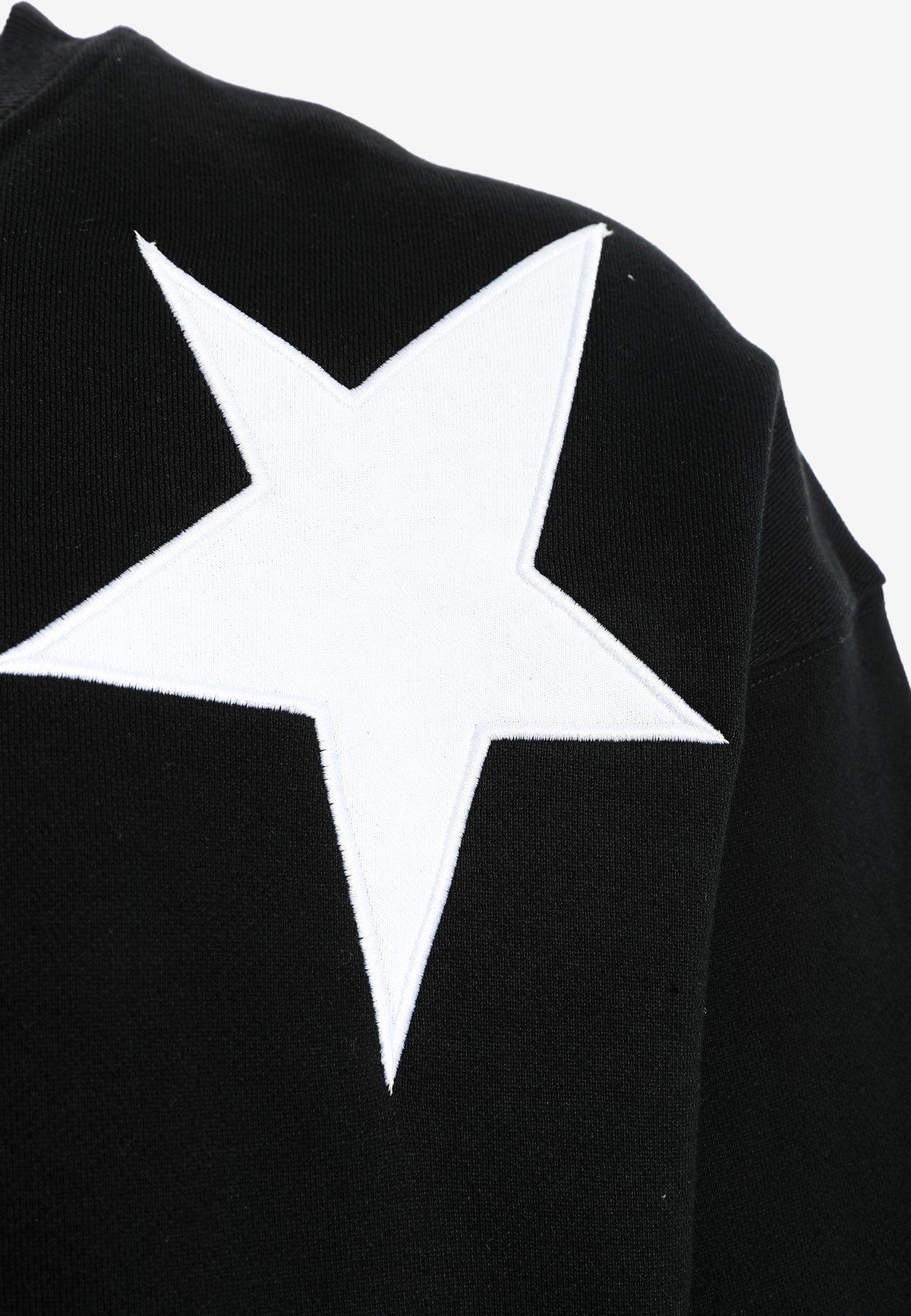 Sudadera de niño Wings de corte relajado con estrellas frontales y doble parche de alas en la espalda | MWM [PS_COLORS:BLACK]