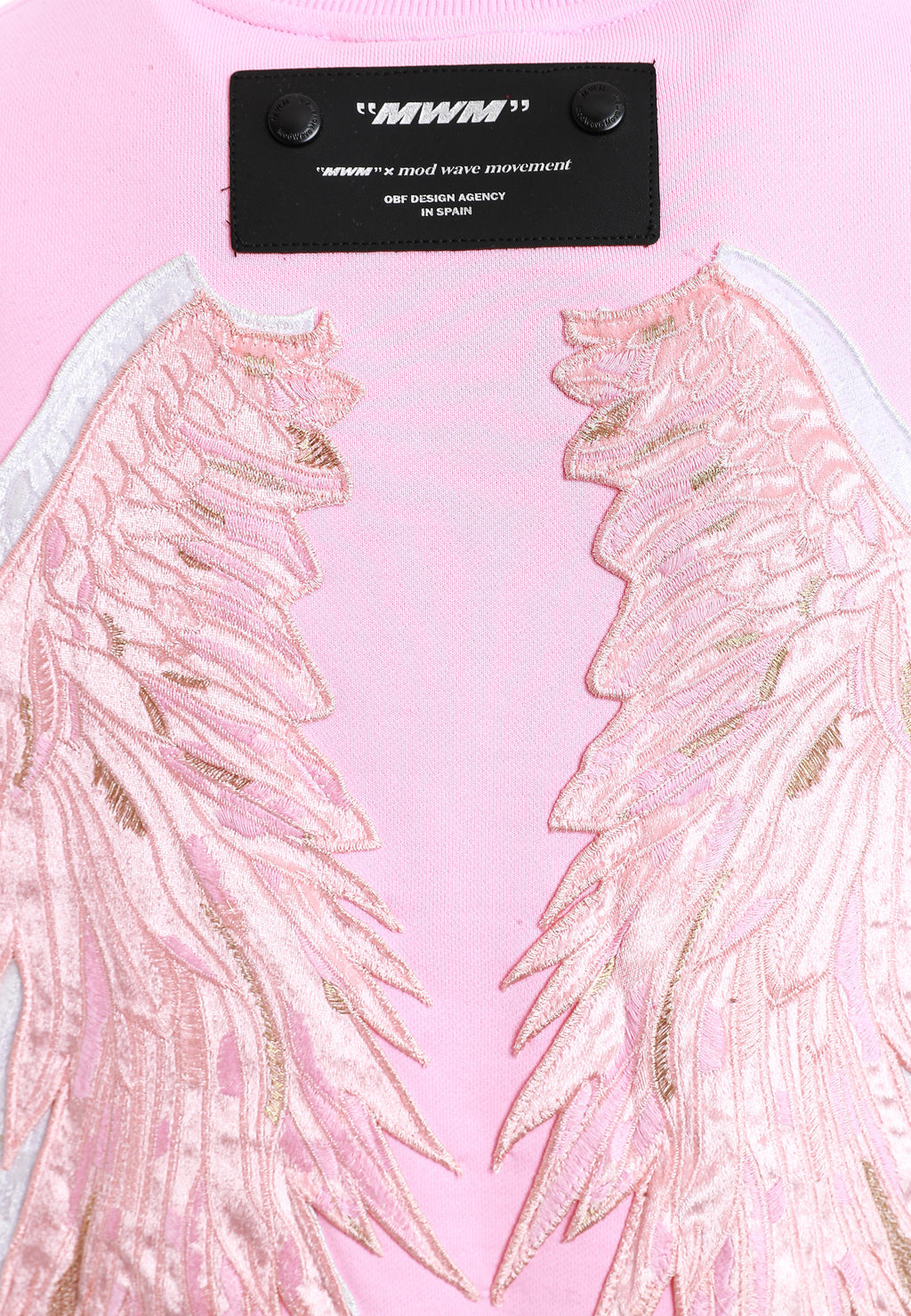Sudadera de niño Wings de corte relajado con estrellas frontales y doble parche de alas en la espalda | MWM [PS_COLORS:PINK]