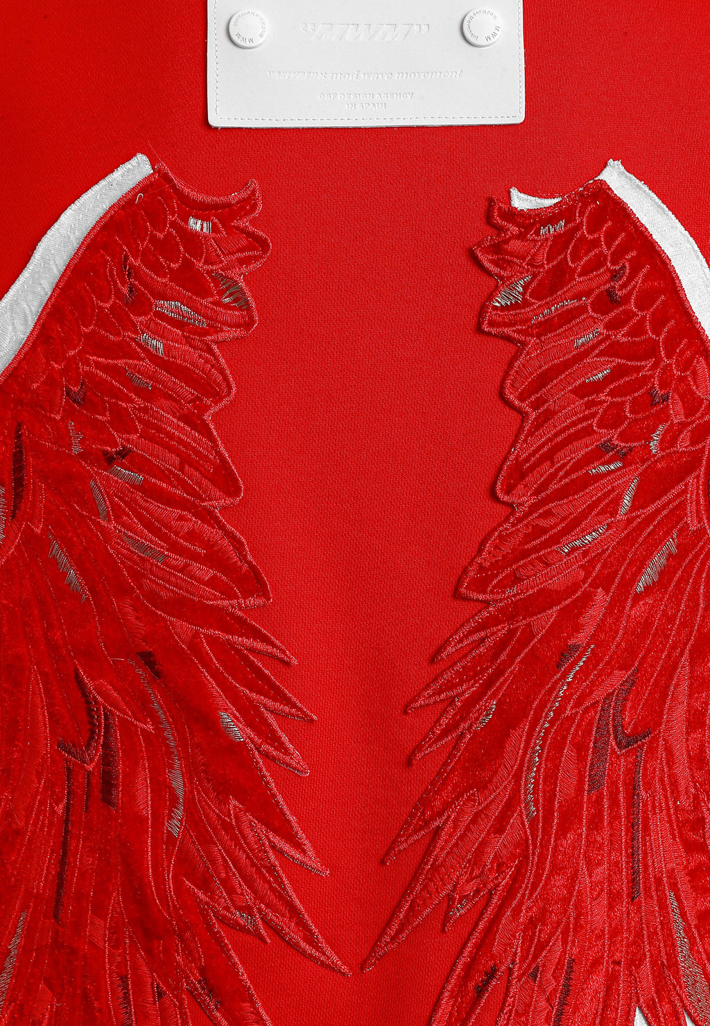 Sudadera de niño Wings de corte relajado con estrellas frontales y doble parche de alas en la espalda | MWM [PS_COLORS:RED]