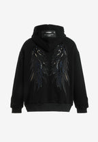 Sudadera con capucha de niño Wings de corte relajado con estrellas frontales y alas en la espalda | MWM [PS_COLORS:UNASSIGNED]