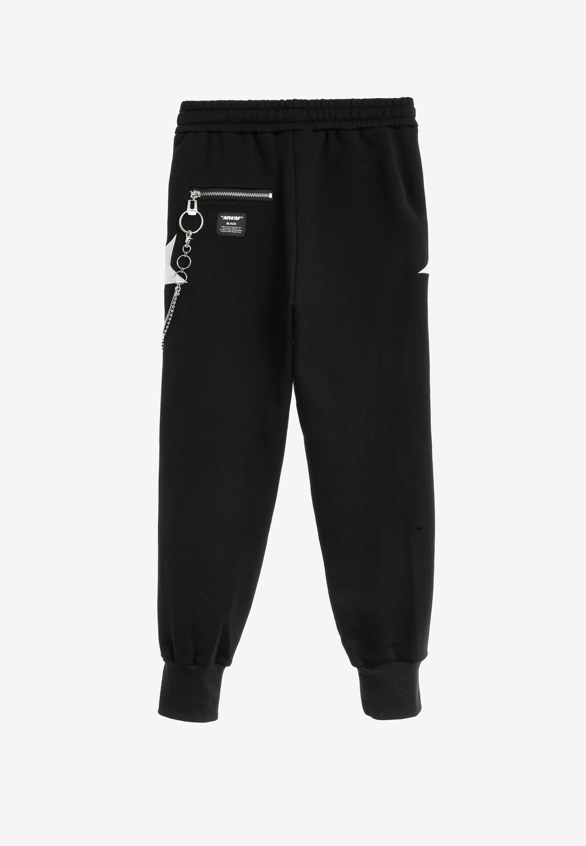 Pantalón jogger de niño Wings con parches de estrellas y cadena lateral | MWM [PS_COLORS:BLACK]