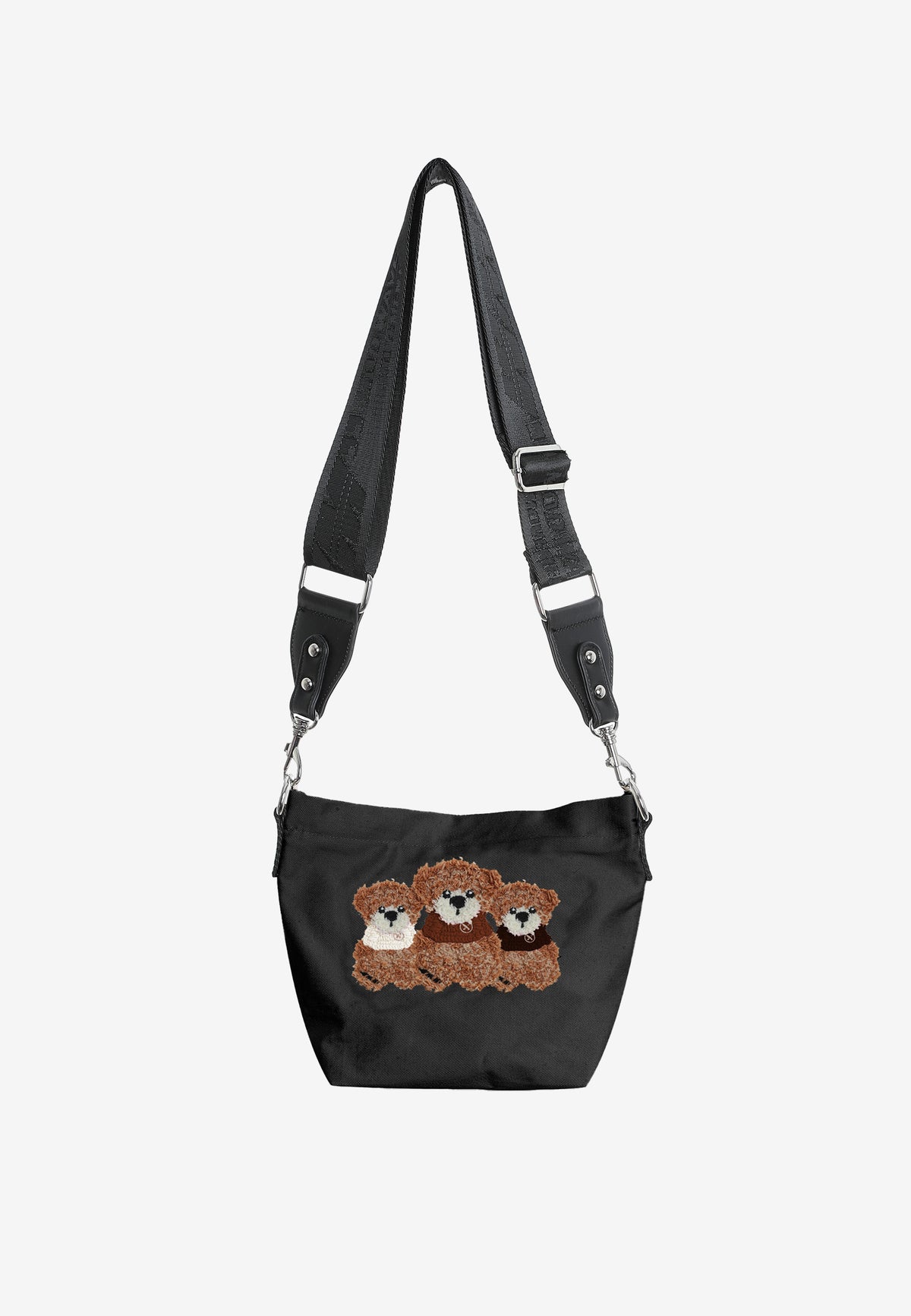 Bolso bandolera con osos Teddy y correa ancha | MWM [PS_COLORS:BLACK]