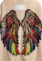 Camiseta con alas bordadas y lentejuelas | MWM