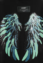 Camiseta con alas bordadas y lentejuelas | MWM