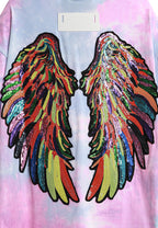Camiseta con alas bordadas y lentejuelas | MWM