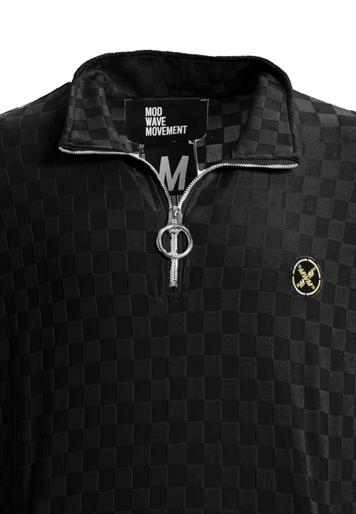 Chaqueta de media cremallera con textura de cuadros | MWM