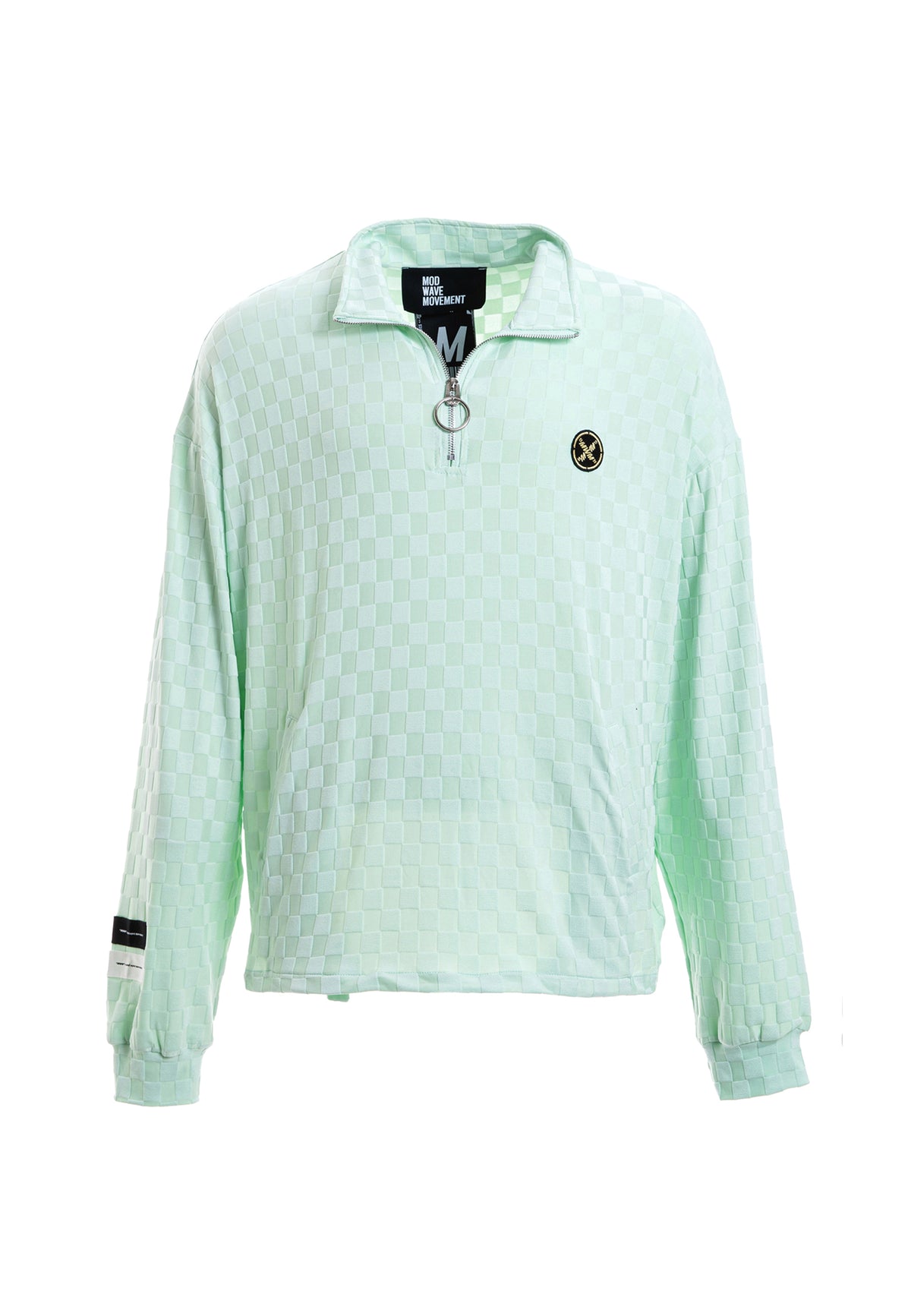Chaqueta de media cremallera con textura de cuadros | MWM